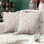 Amagabeli 2 stück Makramee Kissenbezug 45x45 cm Sie ist 100% handgearbeitet Boho Deko Kissenhülle Weicher Dekorative für Sofa Kissen Lendenkissen Bettkissenbezug Schlafzimmer Kissen Deko Beige