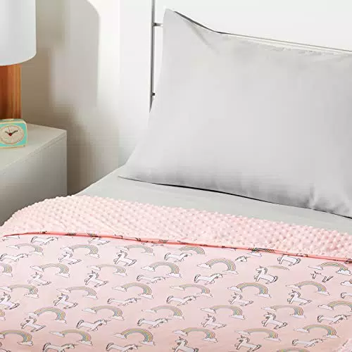 Amazon Basics Kinder-Gewichtsdecke aus Baumwolle Beschwerungsdecke und Mikromink-Bezug