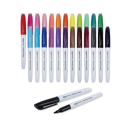 Amazon Basics - Permanent Marker, 24 Stück, 1er-Packung