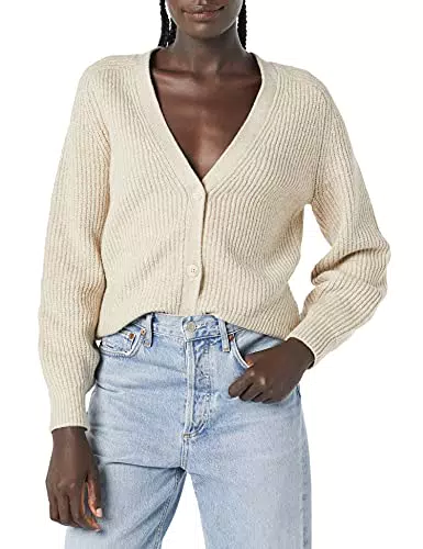 Amazon Essentials Damen Gerippte Soft-Touch-Blouson-Strickjacke