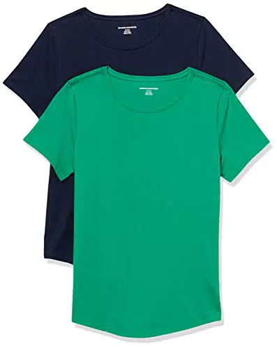 Amazon Essentials Damen Kurzärmeliges T-Shirt Aus 100% Baumwolle Mit Rundhalsausschnitt