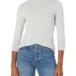 Amazon Essentials Damen Langarm-Shirt mit Stehkragen und klassischer Passform