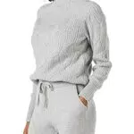 Amazon Essentials Damen Soft-Touch-Pullover mit Trichterkragen und Zopfmuster