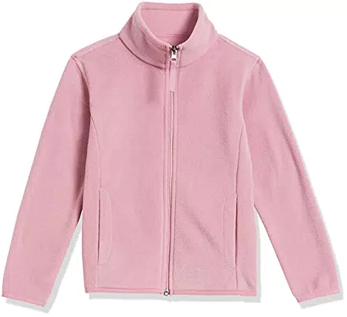 Amazon Essentials Mädchen Polar-Fleecejacke mit durchgehendem Reißverschluss und Stehkragen