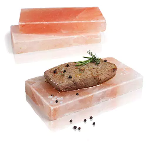 Amazy BBQ Salzstein zum Grillen Hochwertiger Grillstein aus Salz für die Zubereitung von Fleisch und Fisch mit leckerer Salzkruste auf dem Grill oder im Backofen
