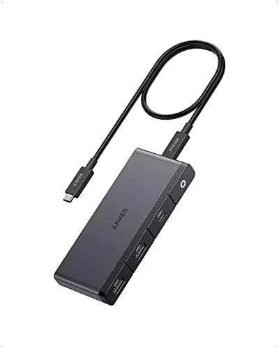 Anker USB-C Hub, 55B-C Hub mit 0, 5m USB4 Kabel, 10 Gbps USB-C und USB-A Datenanschlüssen