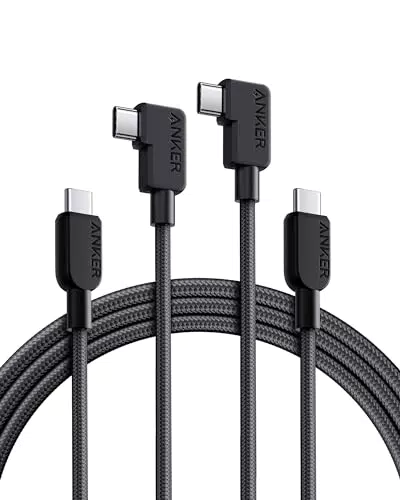 Anker USB-C Kabel mit Winkelstecker, 240W, 180cm*2, 90 Grad Winkel Typ-C Stecker