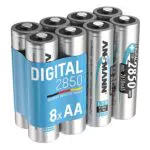 ANSMANN 8X NiMH Akkus AA Mignon 2850 mAh Digital im 8er Spar-Bundle/Schnellladefähige