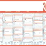 Arbeitstagekalender 2024 - A4 - 6 Monate auf 1 Seite - Tafelkalender - auf Pappe kaschiert - Jahresplaner - 908-1315