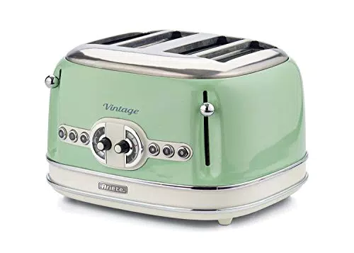 Ariete Vintage 156, 4-Scheiben-Toaster, Retro Toaster mit 6 Toaststufen