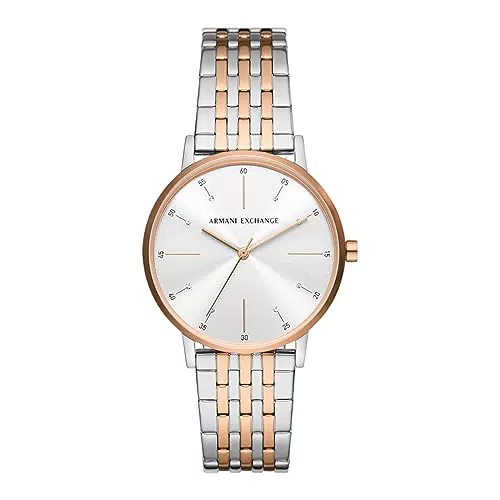 Armani Exchange Damen Quarz 3 Zeiger Uhr mit Armband AX5580