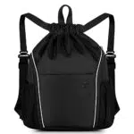 Atarni Turnbeutel Damen Sportbeutel Schwarz Herren - Hipster Beutel Rucksack Gym Bag Kordelzug Gymsack Nylon Sportsack Fitness Schwimmbeutel Wasserdicht mit Innentasche für Erwachsene
