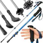 ATTRAC Trekking Stöcke Trilock Teleskop verstellbar 65-137 cm I Wanderstöcke Aluminium super leicht inkl. Workout und Sport App