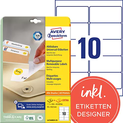 AVERY Zweckform L4744REV-25 Universal Etiketten 30 Blatt
