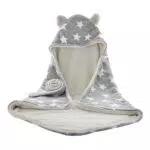 Baby Kuscheldecke aus Baumwolle Baby Schlafsack Kuscheldecke Baby Decke Haube Neugeborene Wearable Decke Baby Badetuch Kapuze 75*75cm