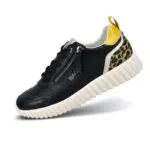 BAGATT Damen D31-ADO02 Sneaker, Black/Animal Print