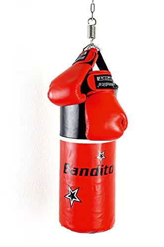 Bandito Boxsackset Junior, inkl. Boxhandschuhe, PU-Leder