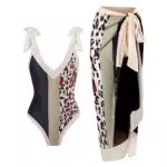 Bauchweg Badeanzug, Curvy Bademode Bikini Shape Damen Monokini Damen 1 Stück Tummy Control Badeanzug + 1 Stück Cover Up Rückenfrei Rock Chiffon Strandkleid