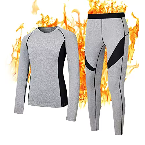 BAYGE Damen Thermounterwäsche Set Lang Innenfleece Atmungsaktiv Antibakterielle Flexibel Skiunterwäsche Funktionsunterwäsche Warme Unterwäsche für zu Hause und Sport im Herbst Winter