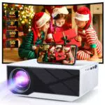 Beamer with 5G WiFi Bluetooth, Mini Outdoor/Home Video Beamer Full HD Native 1080P Tragbar Projektor 4K Heimkino 22000 Lumen Kompatibel mit iOS/Android/HDMI/USB/PS5/TV Stick/X-Box