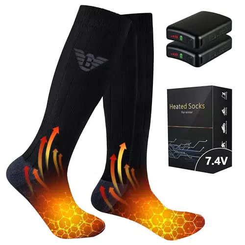 Beheizbare Socken Damen Herren - Heizsocken, 7.4V 3000mAh Elektrisch Beheizte Socken