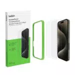 Belkin ScreenForce TemperedGlass antimikrobielle Display-Schutzfolie für iPhone 15 Pro