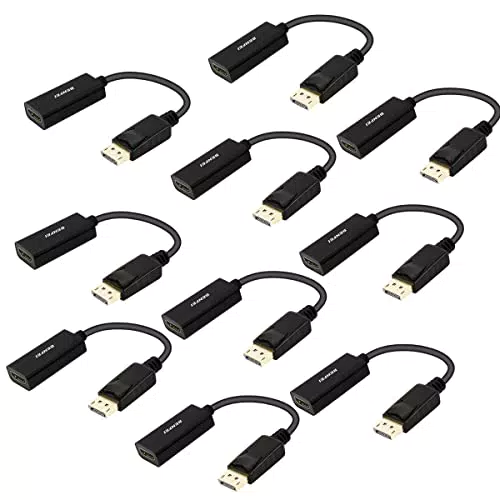 BENFEI DisplayPort auf HDMI Konverter, 10 Stück Vergoldet DP/Display Port to HDMI Kabel HDTV Adapter Konverter Male to Female mit Audio
