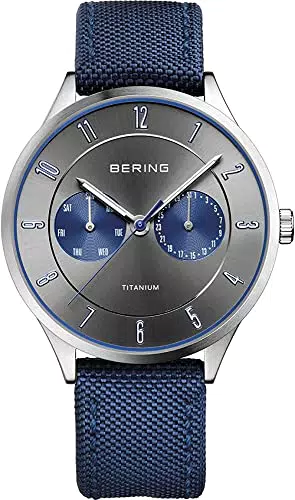 BERING Herren Uhr Quarz Movement - Titanium Collection mit Nylon und Saphirglas 11539-873 Armbandsuhren - Wasserdicht: 5 AT