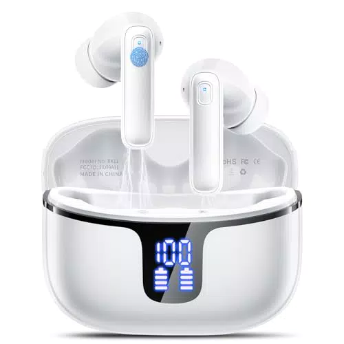 Bluetooth Kopfhörer, In Ear Kopfhörer Kabellos Bluetooth 5.3 Kabellose Kopfhörer mit 4 Mikrofon