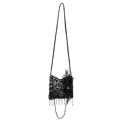 Boland Charleston-Tasche 20er-Jahre Accessoire schwarz 20x18cm - Schwarz