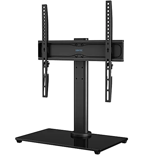 BONTEC TV Standfuss TV Ständer Fernseher Standfuß Schwenkbar für 26-55 Zoll LCD LED OLED Plasma Flach & Curved Fernseher bis zu 40KG