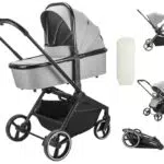 Booboo Kinderwagen Jazzi 2 in 1 Kombi-Kinderwagen inkl. Babywanne mit Matratze