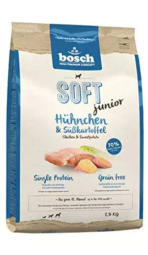 bosch HPC SOFT Junior Hühnchen & Süßkartoffel, halbfeuchtes Hundefutter für wachsende Hunde aller Rassen