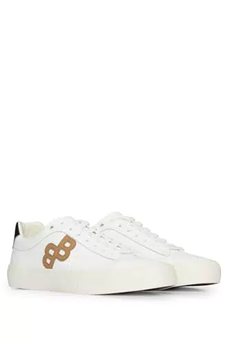 BOSS Herren Aiden Tenn Lowtop Sneakers mit Monogramm-Detail Weiß 42 Größe 42