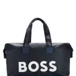 BOSS Herren Catch 2.0DS Holdall Weekender aus gemustertem Gewebe mit Logo Dunkelblau Stck
