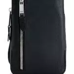 BOSS Herren Highway Phone Holder Smartphone-Tasche aus genarbtem Leder mit metallenem Logo-Schriftzug Schwarz Stck