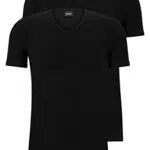 BOSS Herren V-Neck T-Shirt, 2er Pack Modern, Black