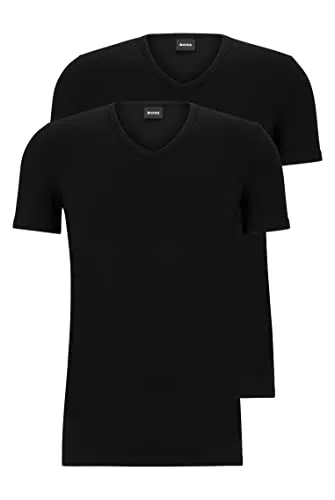 BOSS Herren V-Neck T-Shirt, 2er Pack Modern, Black