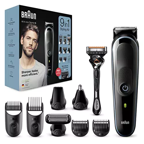 Braun Multi-Grooming-Kit 5, 9-in-1 Barttrimmer und Haarschneider/Haarschneidemaschine für Haarentfernung Herren