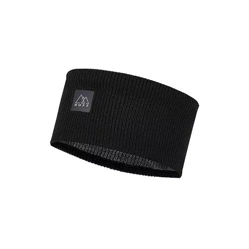 Buff Crossknit Headband SOLID Black extra breit