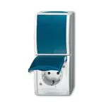 Busch-Jaeger 2601/6/20 EW-53 Ocean IP44 AP Schalter / Steckdosen Kombination