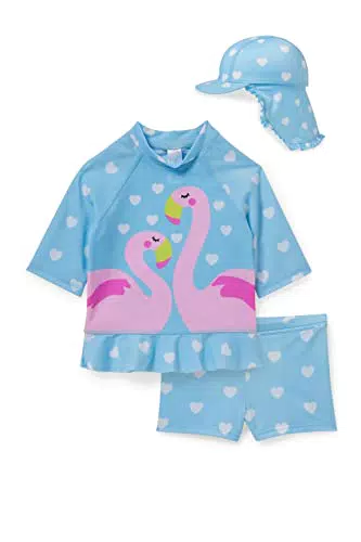 C&A Baby Mädchen T-Shirt Langärmelig Bedruckt 3er Pack|Set hellblau 98