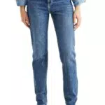 C&A Damen 5-Pocket Jeans Casual Straight Mid Rise/Mid Waist Stretch|Baumwolle|Polyester|Denim|Lycra Jeans-blau 44 S-L-R