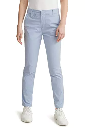 C&A Damen Chino Hosen Casual Mid Rise/Mid Waist Stretch|Baumwolle hellblau 48 S-L-R