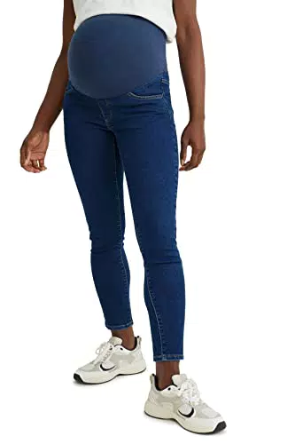 C&A Damen Jeggings Hosen Mama Skinny Stretch|Denim|Baumwolle Jeans-blau 48 S-L-R