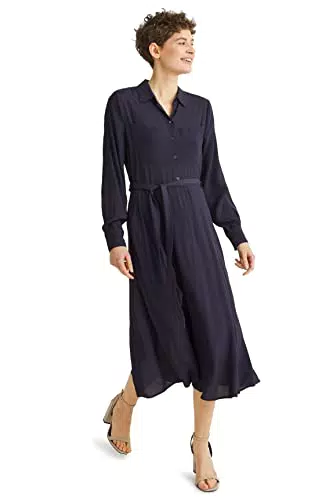 C&A Damen Kleid Midi Regular Fit Kleider dunkelblau 40