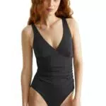 C&A Damen Normaler Badeanzug Unifarben Stretch|Synthetisch schwarz 38