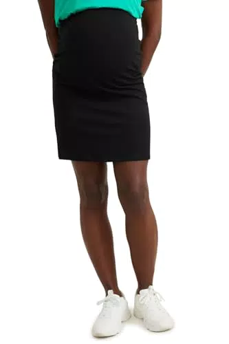 C&A Damen Rock Umstandsmode Stretch|Baumwolle Unifarben Body Fit schwarz X