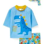 C&A Dino - Baby-UV-Bade-Outfit - 3 teilig hellblau 80