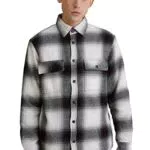 C&A Herren Hemd Langärmelig schwarz/weiß